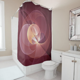 Abstract Elegant Modern Wine Red Fractal Art Shower Curtain