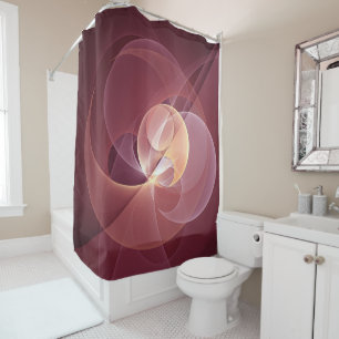 Abstract Elegant Modern Wine Red Fractal Art Shower Curtain