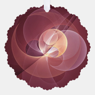 Abstract Elegant Modern Wine Red Fractal Art Tree Decoration Card