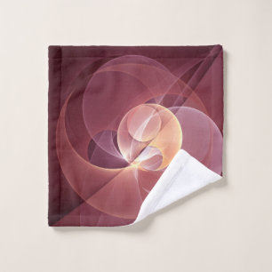Abstract Elegant Modern Wine Red Fractal Art Wash Cloth