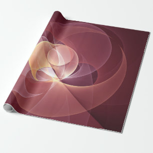 Abstract Elegant Modern Wine Red Fractal Art Wrapping Paper