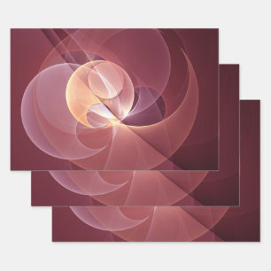 Abstract Elegant Modern Wine Red Fractal Art Wrapping Paper Sheet