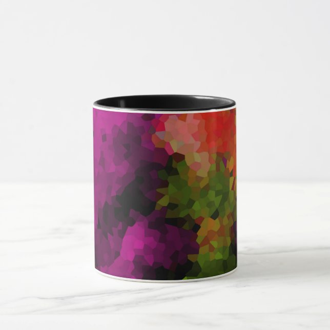 Abstract, elegant, mosaic, mosaic pattern, crystal mug (Center)