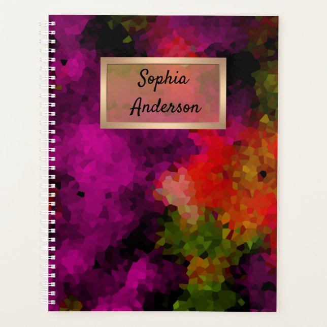 Abstract, elegant, mosaic, mosaic pattern, crystal planner (Front)