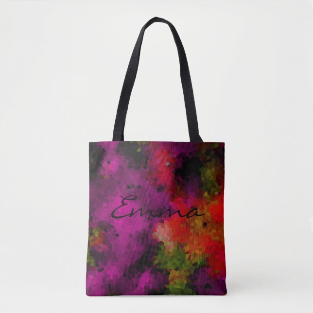 Abstract, elegant, mosaic, mosaic pattern, crystal tote bag (Front)