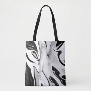 Abstract elegant retro colors digital fluid tote bag