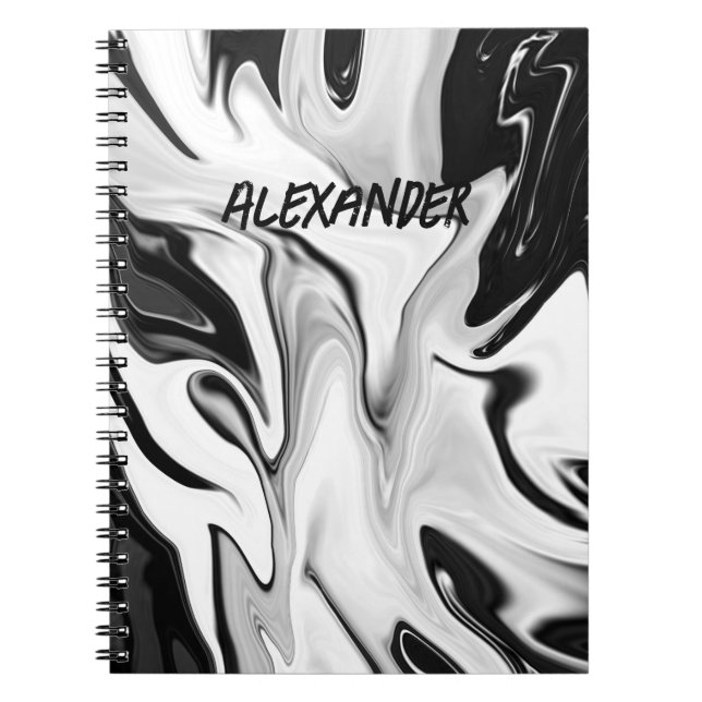 Abstract elegant retro colours digital fluid notebook (Front)