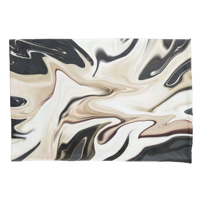 Abstract elegant retro colours digital fluid pillowcase (Front)