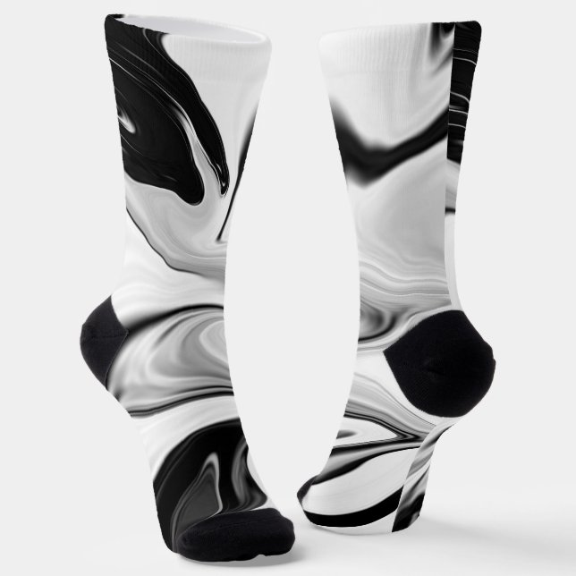 Abstract elegant retro colours digital fluid   socks (Angled)