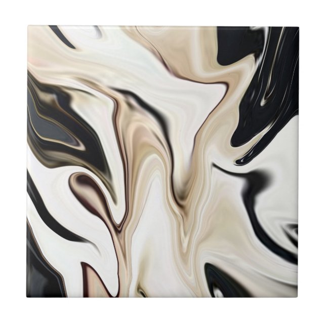 Abstract elegant retro colours digital fluid textu ceramic tile (Front)