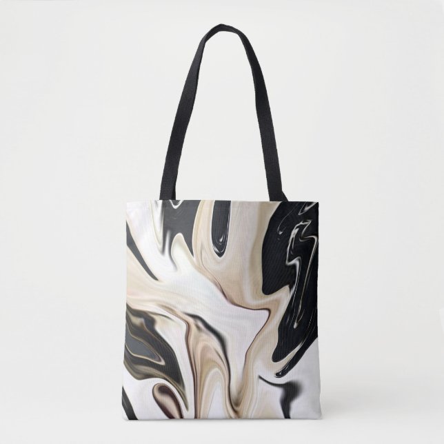 Abstract elegant retro colours digital fluid textu tote bag (Front)