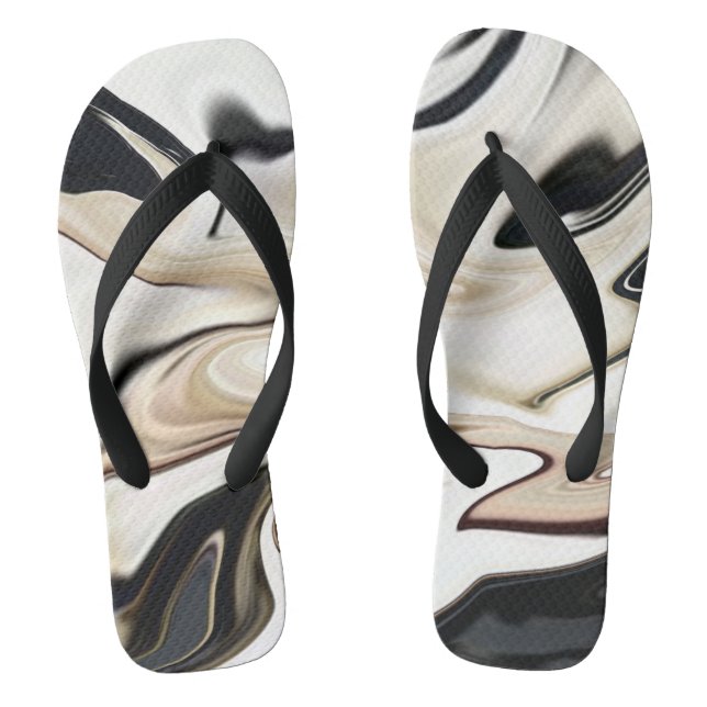 Abstract elegant retro colours digital fluid  thongs (Footbed)