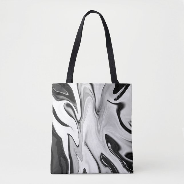 Abstract elegant retro colours digital fluid  tote bag (Front)