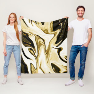 Abstract elegant retro digital fluid liquid marble fleece blanket