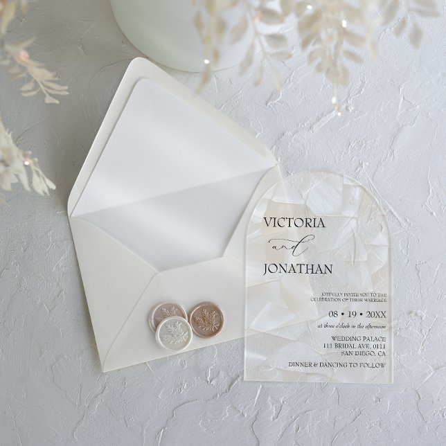 Abstract Elegant Simple Wedding  Acrylic Invitations (Creator Uploaded)