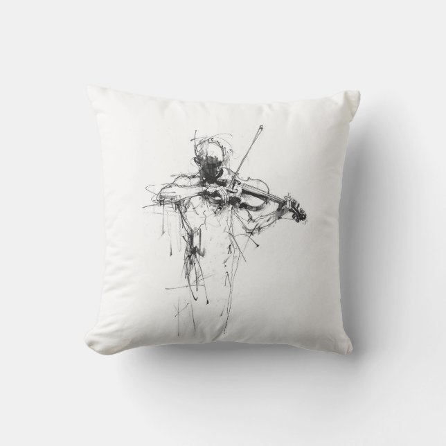 Abstract Elegant Violinist Cushion (Front)