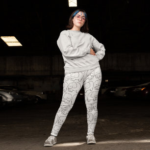 abstract elephant leggings