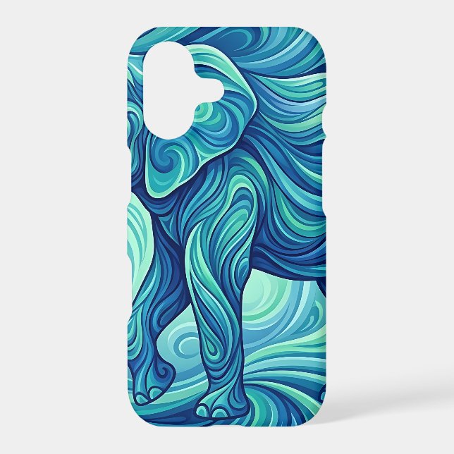 Abstract Elephant Ocean Blue iPhone Cases (Back)