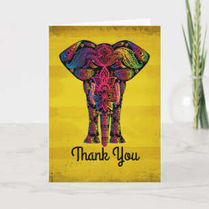 Abstract Elephant Ornamental Decorative Thank You
