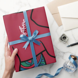 Abstract Elephant Silhouette Jewel Wrapping Paper