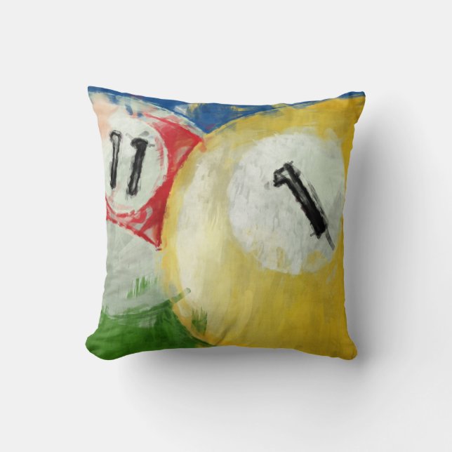 Abstract Eleven and One Ball Billiards Cushion (Front)