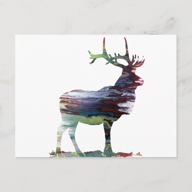 Abstract Elk silhouette Postcard (Front)