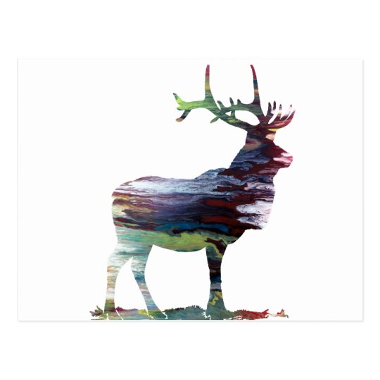 Abstract Elk silhouette Postcard
