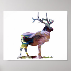 Abstract Elk silhouette Poster