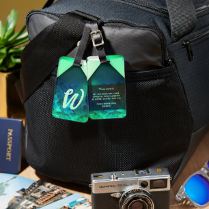 Abstract Emerald Alchemy Magical Energy Adventures Luggage Tag