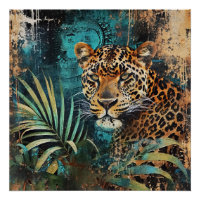 Abstract Emerald Jungle Cat  Landscape