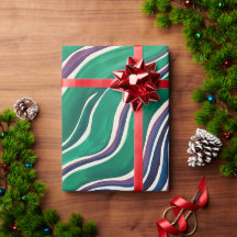 Abstract Emerald Sapphire Ruby Map Wrapping Paper
