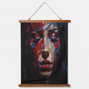 Abstract Emotional Portrait Expressionist Art Hanging Tapestry