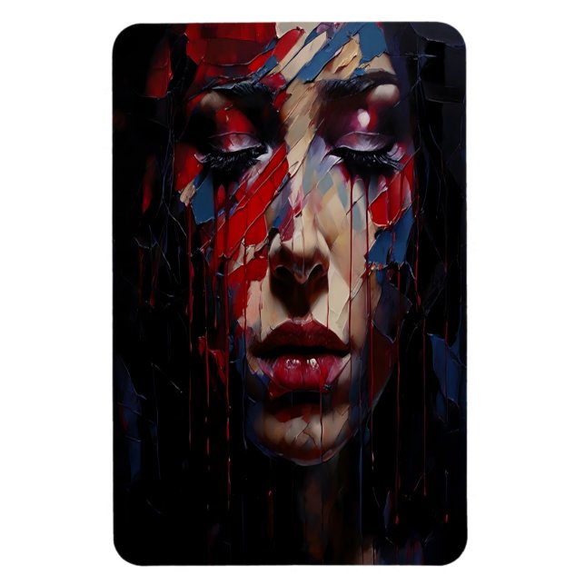 Abstract Emotional Portrait Expressionist Art Magnet (Vertical)