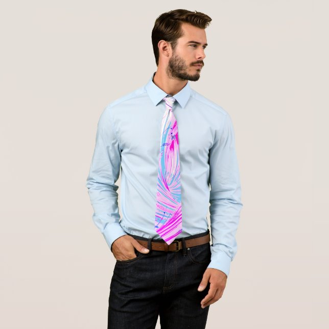 Abstract Enchanted Garden pink white Tie (In Situ)