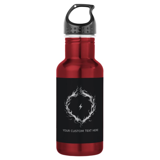 Abstract Energy Circle – Customisable Text 532 Ml Water Bottle (Front)
