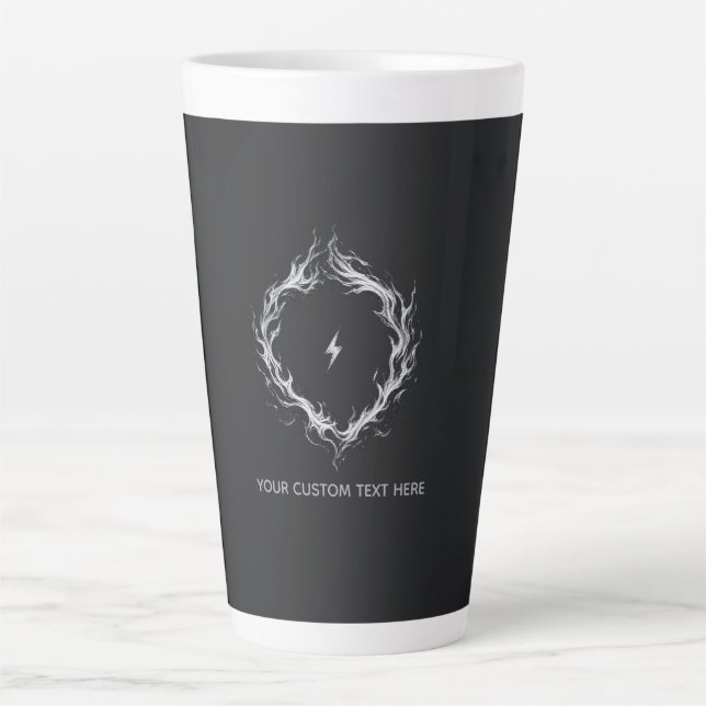 Abstract Energy Circle– Customisable Text Latte Mug (Front)