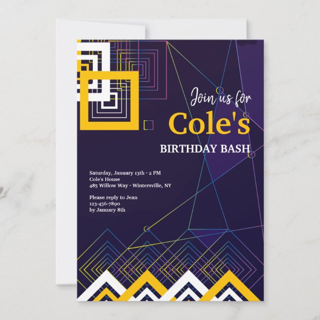 Abstract Energy Invitation (Front)