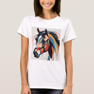 Abstract Equestrian Horse Mustang Pony Bronco Colt T-Shirt
