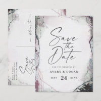 Abstract Ethereal Lavender Wedding Save The Date