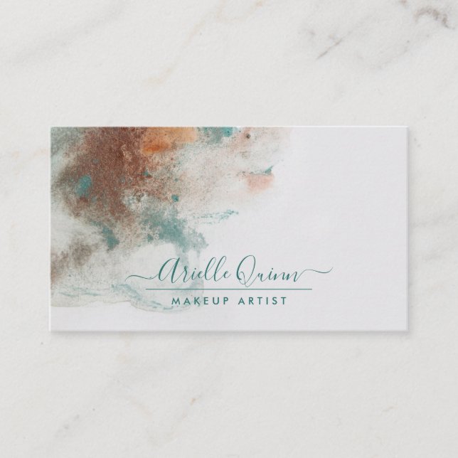 Abstract Ethereal Watercolor Makeup Artist  Business Card (Front)