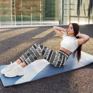 Abstract Ethnic Aztec Capri Leggings