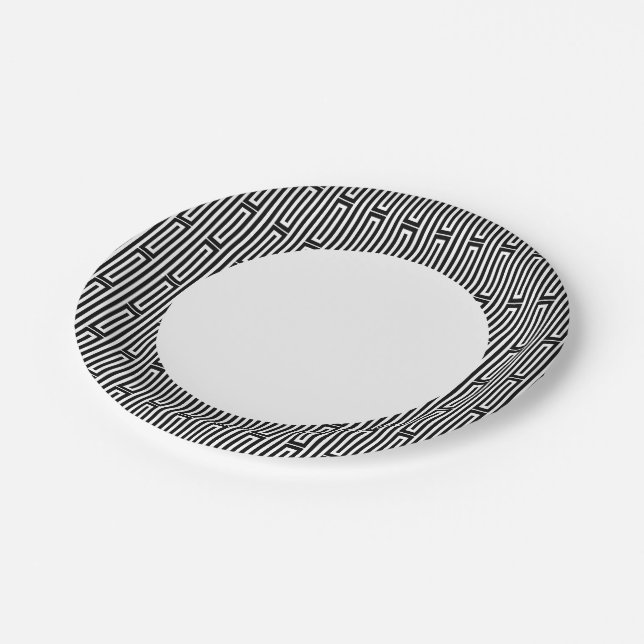 Abstract ethnic background paper plate (Angled)