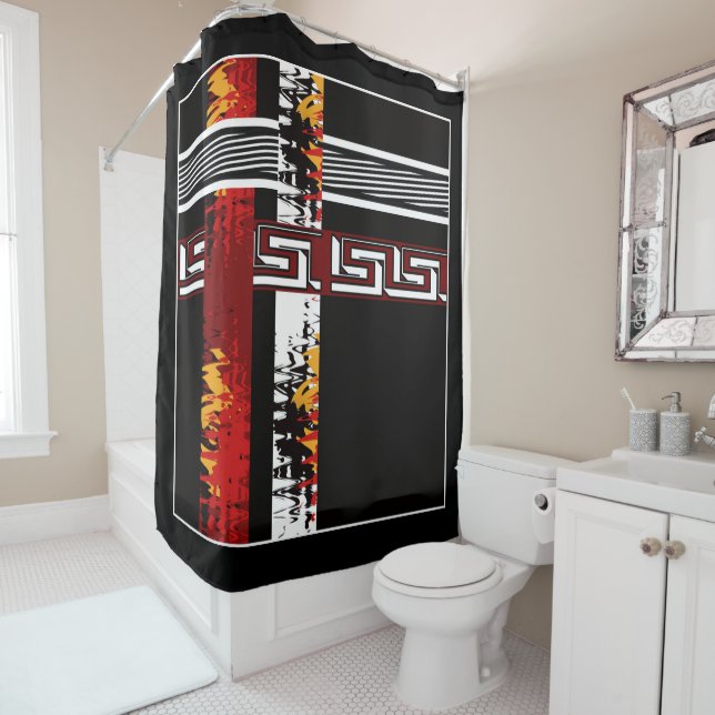 Abstract , ethnic, creative shower curtain (In Situ)