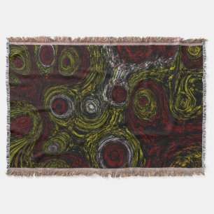 Abstract Ethnic Crimson Echo Throw Blanket
