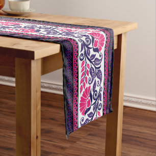 Abstract Ethnic Geometric Native Pattern Short Table Runner