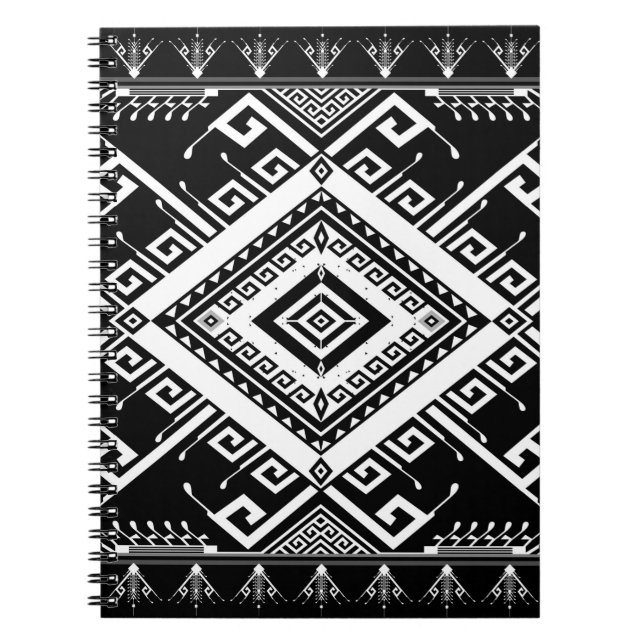 Abstract ethnic geometric pattern background desig notebook (Front)