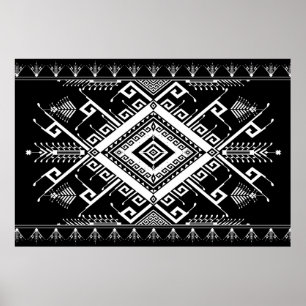 Abstract ethnic geometric pattern background desig poster