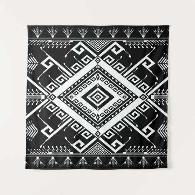 Abstract ethnic geometric pattern background desig tapestry (Front)