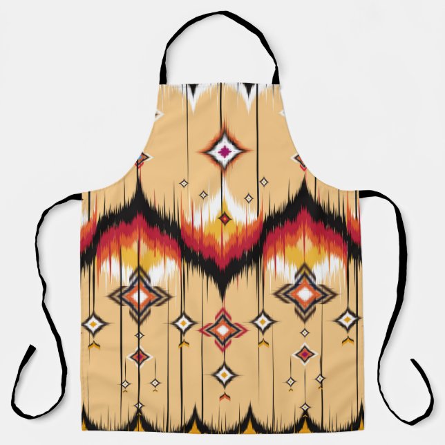 Abstract ethnic geometric pattern background, Ikat Apron (Front)