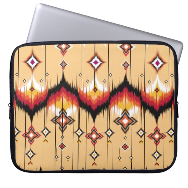 Abstract ethnic geometric pattern background, Ikat Laptop Sleeve (Front)